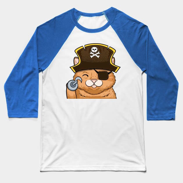 Funny cat halloween pirate Baseball T-Shirt by the house of parodies